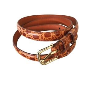 Banana Republic Womens Crocodile Designed Italian Leather Belt Size M